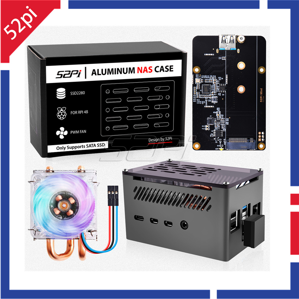 Argon One V3 M.2 Nvme Case - 52Pi Raspberry Pi 4 casing aluminium