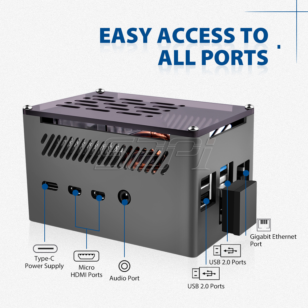 52Pi Raspberry Pi 4 casing alu - Argon One V3 M.2 Nvme Case ulasan dan harga